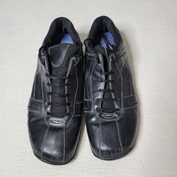 Steve Madden Shoes Mens 12 Baller Black Leather Casual Comfort - Picture 3 of 16